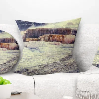 Design Art Hot Springs In Yellowstone - Sea & Shore Printed Pillow