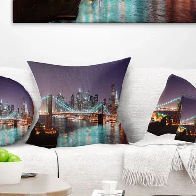 Design Art Hudson River Panoramic View - Landscape Printed Pillow
