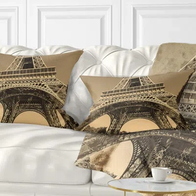 Design Art Iconic Paris Eiffel Tower View From Ground Cityscape Pillow In Blue;black;brown;green;red;yellow