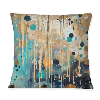 Design Art I'll Take It Under Consideration Iii - Abstract Minimalism Printed Throw Pillow In Blue;brown