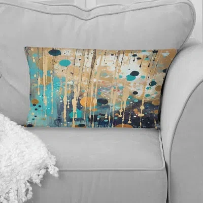 Design Art I'll Take It Under Consideration Iii - Abstract Minimalism Printed Throw Pillow In Blue;brown