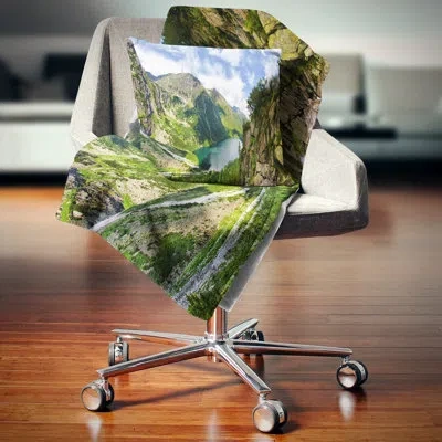 Design Art Incredible View Of Tatra Mountains - Landscape Printed Pillow In Blue;black;brown;green;red;yellow