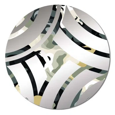 Design Art Industrial Edge - Centre Wave Decorative Mirror In Black;green