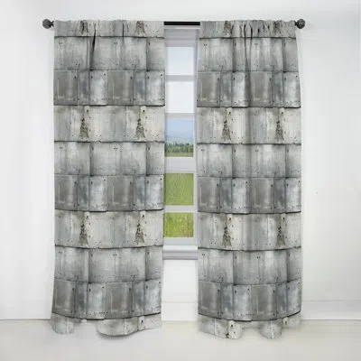 Design Art Industrial Minimalism - Abstract Curtain - Blackout Geometric Shapes Curtain - 1 Panels In Gray