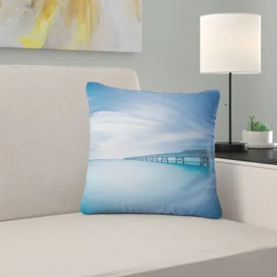 Design Art Industrial Pier In The Sea - Sea & Shore Printed Pillow