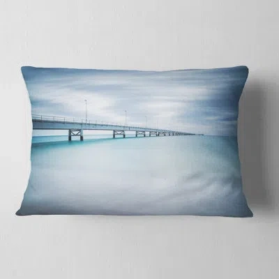 Design Art Industrial Pier Side View - Sea & Shore Printed Pillow