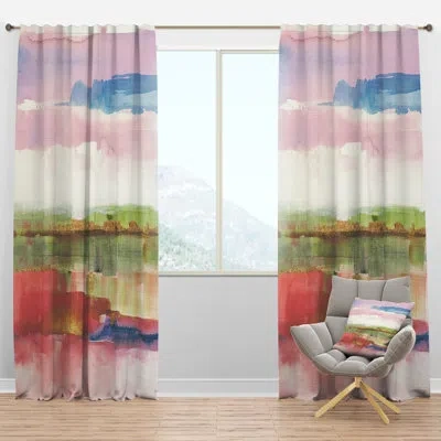 Design Art Influence Of Line And Color Gold Bright - Novelty Curtain - Velvet Room Darkening - 1 Panel