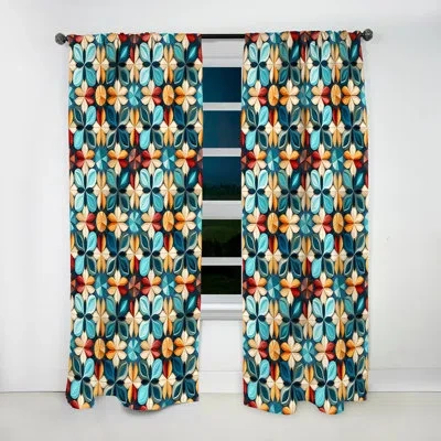 Design Art Inner Harmony Exploration Mediation - Glam Velvet Curtain - Room Darkening - 1 Panel In Yellow;teal
