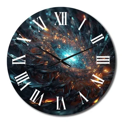 Design Art Interstellar Infinity Matrix Metal Wall Clock In Yellow