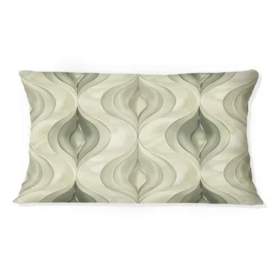 Design Art Ivory Ogee Elegance Iii - Midcentury Lumbar Pillow