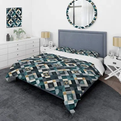 Design Art Khonor Bedding In Gray;teal