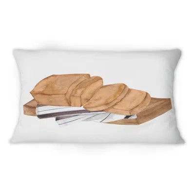 Design Art Kitchen Composition With Pumpkin Pie Hot Drinks -1 Casual Printed Throw Pillow