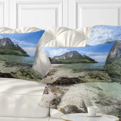 Design Art Koh Mook Coast Line - Sea & Shore Printed Throw Pillow