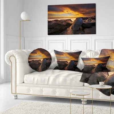 Design Art La Perhouse Beach Sydney - Sea & Shore Printed Pillow