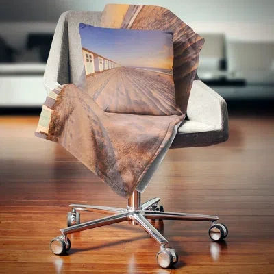 Design Art Laguna Canapa Bolivia At Sunset - Landscape Printed Pillow In Blue;black;brown;green;red;yellow