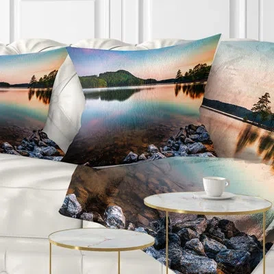 Design Art Lake Allatoona At Red Top Mountain - Sea & Shore Printed Pillow
