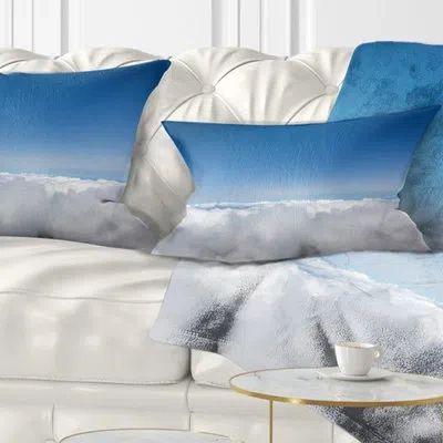 Design Art Landscape Aerial View Of Sky Over Clouds Lumbar Pillow