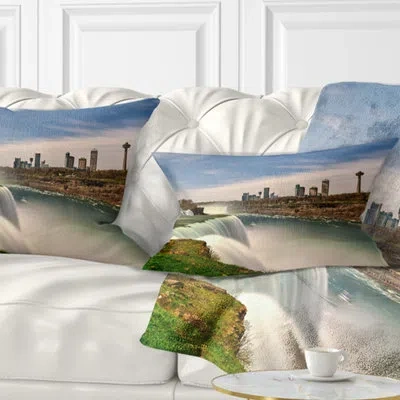 Design Art Landscape American Falls At Niagara Falls Lumbar Pillow