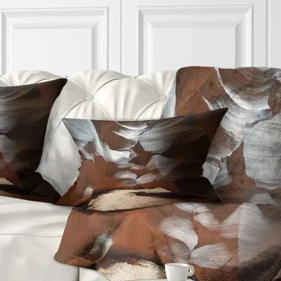 Design Art Landscape Antelope Canyon Dark Inside Lumbar Pillow