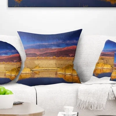 Design Art Landscape Beautiful Northern Argentina View African Printed Pillow In Blue