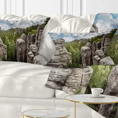 Design Art Landscape Beautiful Rocks In Bohemian Paradise Lumbar Pillow
