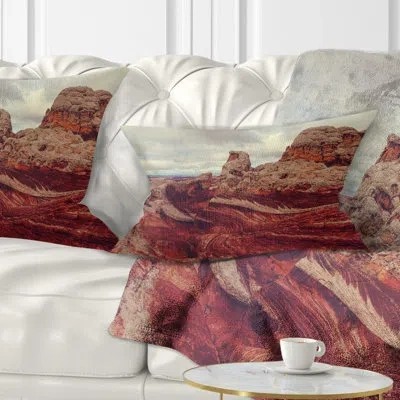 Design Art Landscape Beautiful View Of Vermillion Cliffs Lumbar Pillow