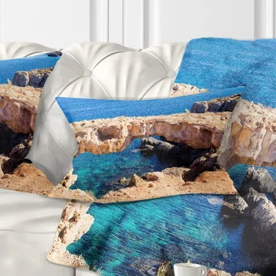 Design Art Landscape Cavo Cape Greco Natural Bridge Lumbar Pillow