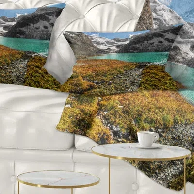 Design Art Landscape Crystal Clear Lake Among Mountains Lumbar Pillow