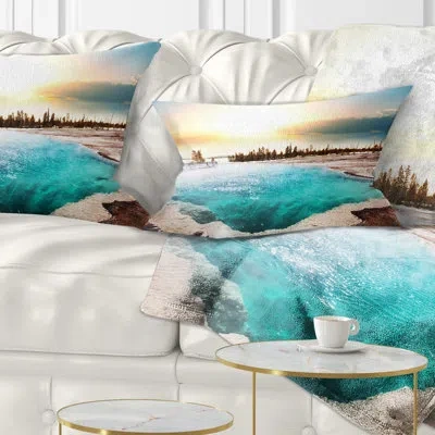 Design Art Landscape Crystal Clear Lake Yellowstone Parted Lumbar Pillow