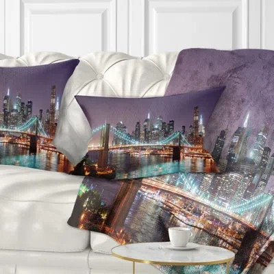 Design Art Landscape Hudson River Panoramic View Lumbar Pillow