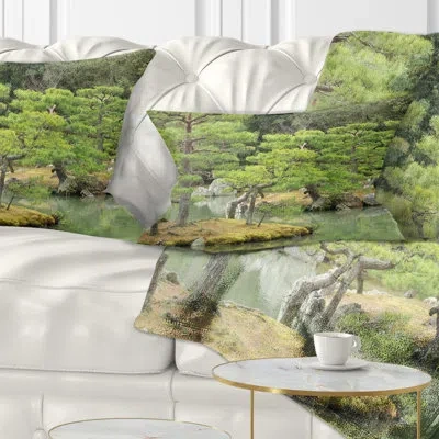 Design Art Landscape Japanese Garden In Early Autumn Lumbar Pillow