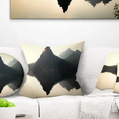 Design Art Landscape National Park Burabay At Sunset Printed Pillow In Blue;black;brown;green;red;yellow
