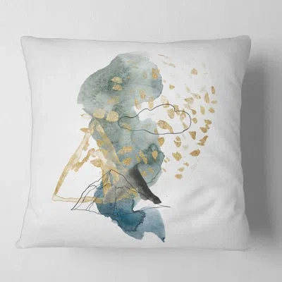 Design Art Landscape Of Mountains And Strokes I Square Pillow Cover & Insert In Green