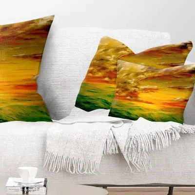 Design Art Landscape Painting Santa Rosa California Lumbar Pillow