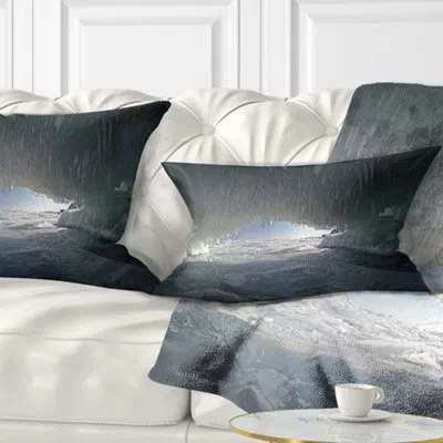 Design Art Landscape Printed Baikal Lake Ice Macro Universe Lumbar Pillow