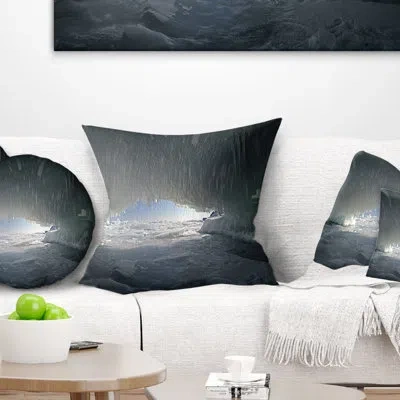 Design Art Landscape Printed Baikal Lake Ice Macro Universe Pillow In Blue;black;brown;green;red;yellow