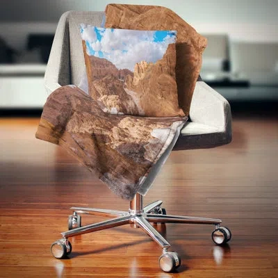 Design Art Landscape Printed Canyon At South Sinai Egypt Pillow In Brown;orange