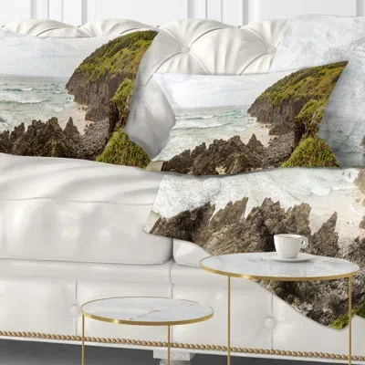 Design Art Landscape Printed Crescent Head Coastline In Australia Lumbar Pillow