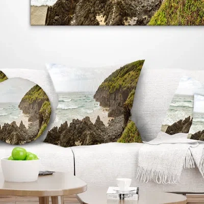 Design Art Landscape Printed Crescent Head Coastline In Australia Pillow In Blue;black;brown;green;red;yellow