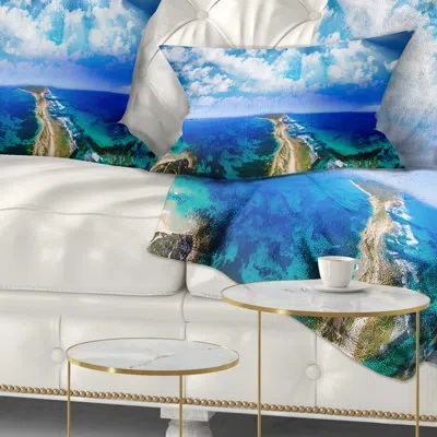 Design Art Landscape Printed Fort Nepean Road From Helicopter Throw Pillow