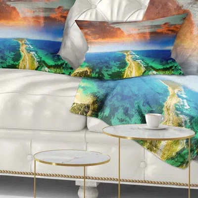 Design Art Landscape Printed Fort Nepean Road From Helicopter Throw Pillow