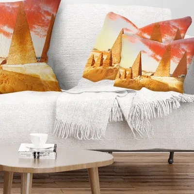 Design Art Landscape Printed Great Pyramids At Giza Lumbar Pillow
