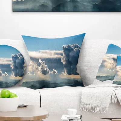 Design Art Landscape Printed Heavy Clouds In Sky Panoramic View Pillow In Blue;black;brown;green;red;yellow