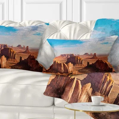 Design Art Landscape Printed Monument Valley Aerial Sky View Lumbar Pillow