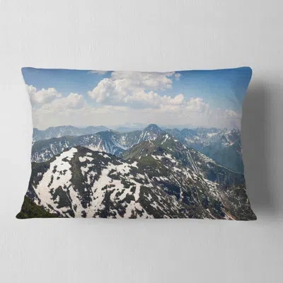 Design Art Landscape Printed Mountains In Spring Panorama Lumbar Pillow