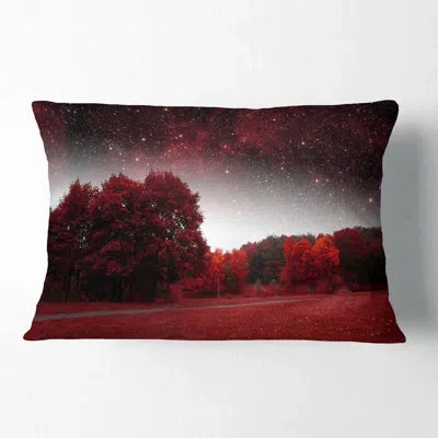 Design Art Landscape Printed Mystical Spring Night Lumbar Pillow