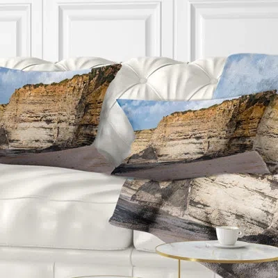 Design Art Landscape Printed Portuguese Atlantic Coast Panorama Lumbar Pillow