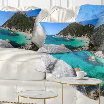 Design Art Landscape Printed Small Hidden Bay Panorama Lumbar Pillow