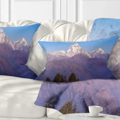 Design Art Landscape Printed Snowy Dhaulagiri Peaks Himalayas Lumbar Pillow