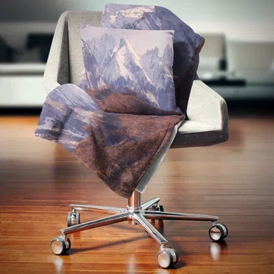 Design Art Landscape Printed Snowy Tatra Mountains In Spring Pillow In Blue;white